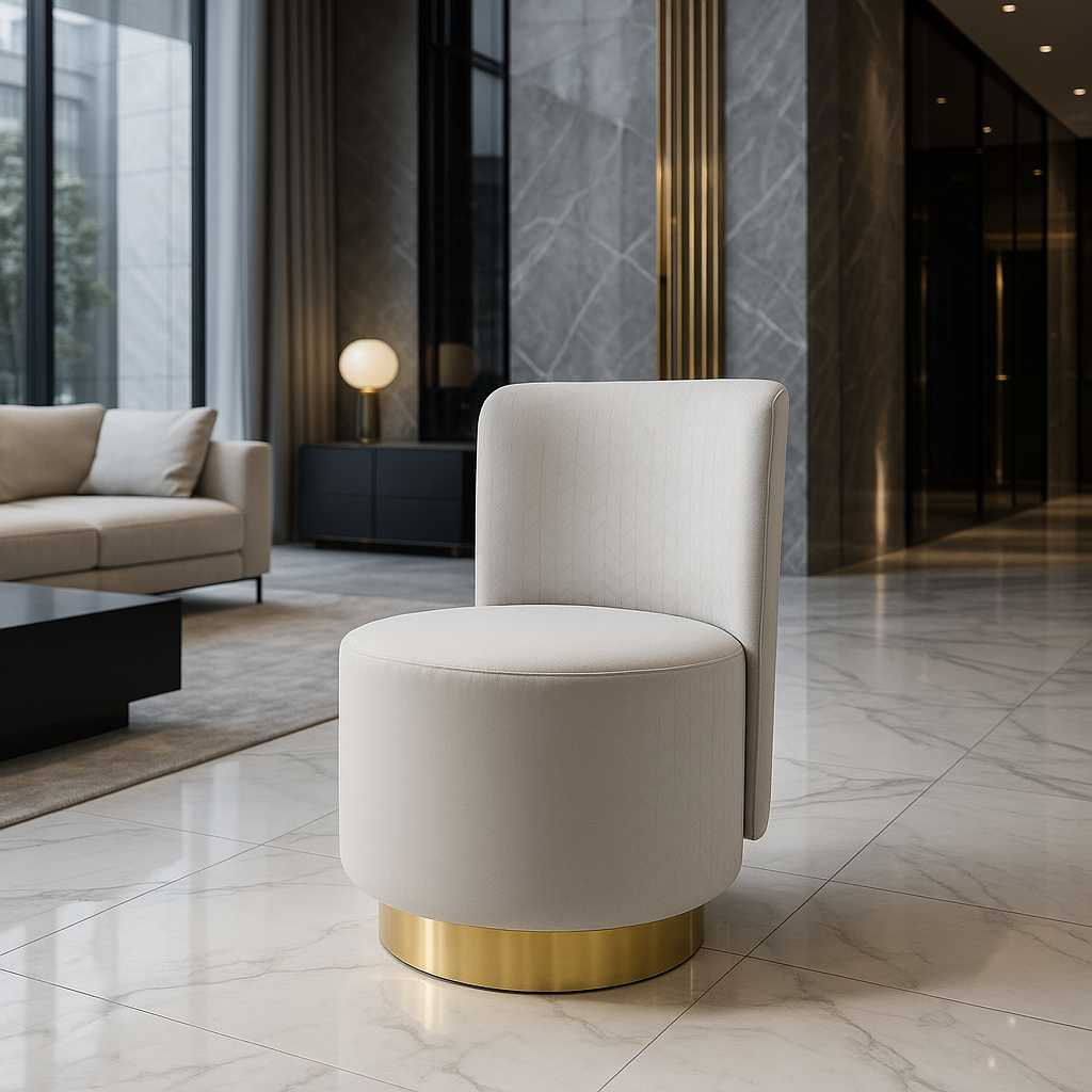 Louise pouf with backrest