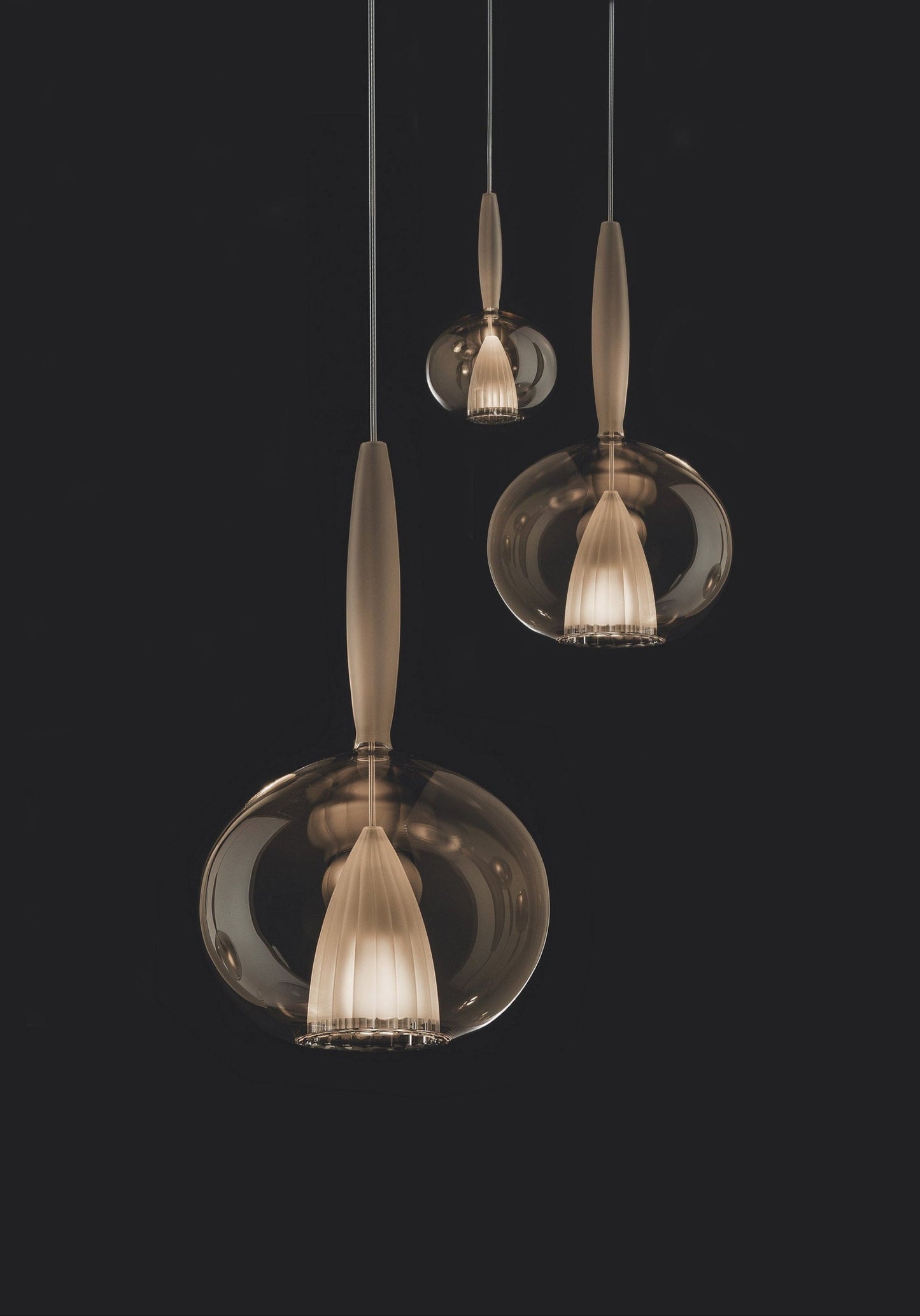 Lampada a sospensione Lynn 3 cristalli Trasparenti
