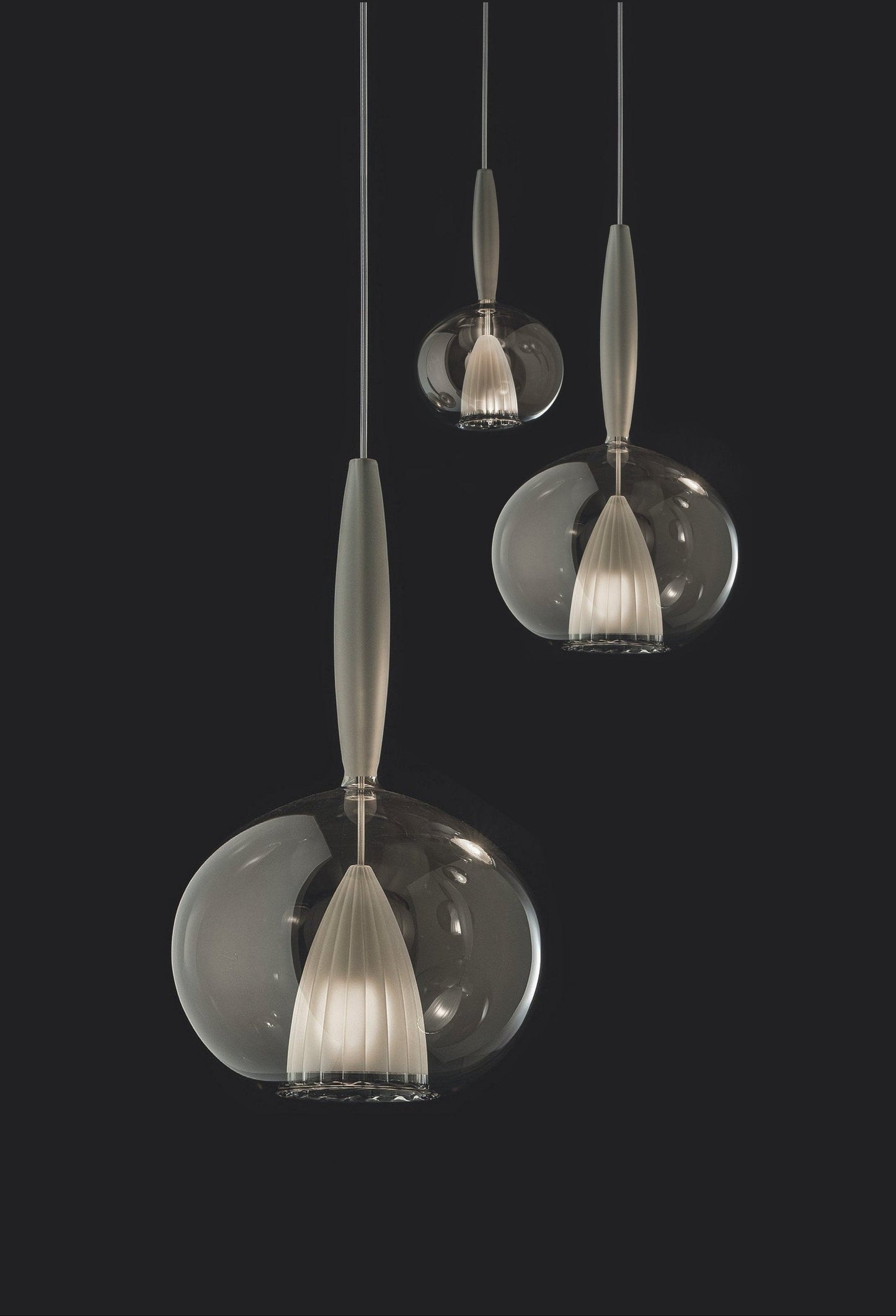 Lampada a sospensione Lynn 3 cristalli Trasparenti