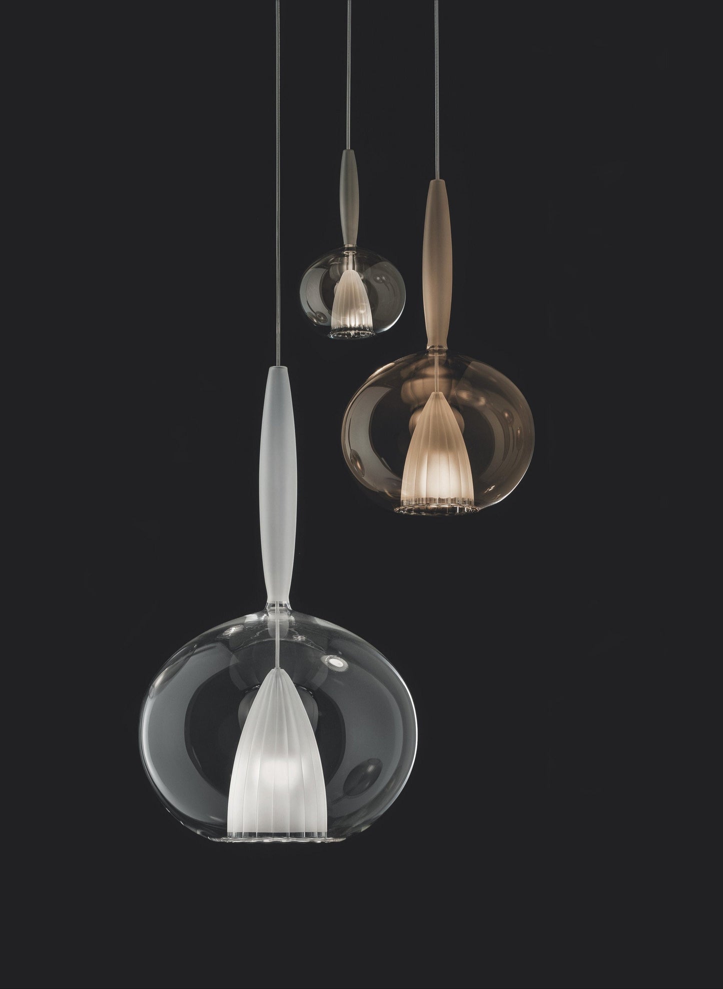 Lampada a sospensione Lynn 3 cristalli Trasparenti
