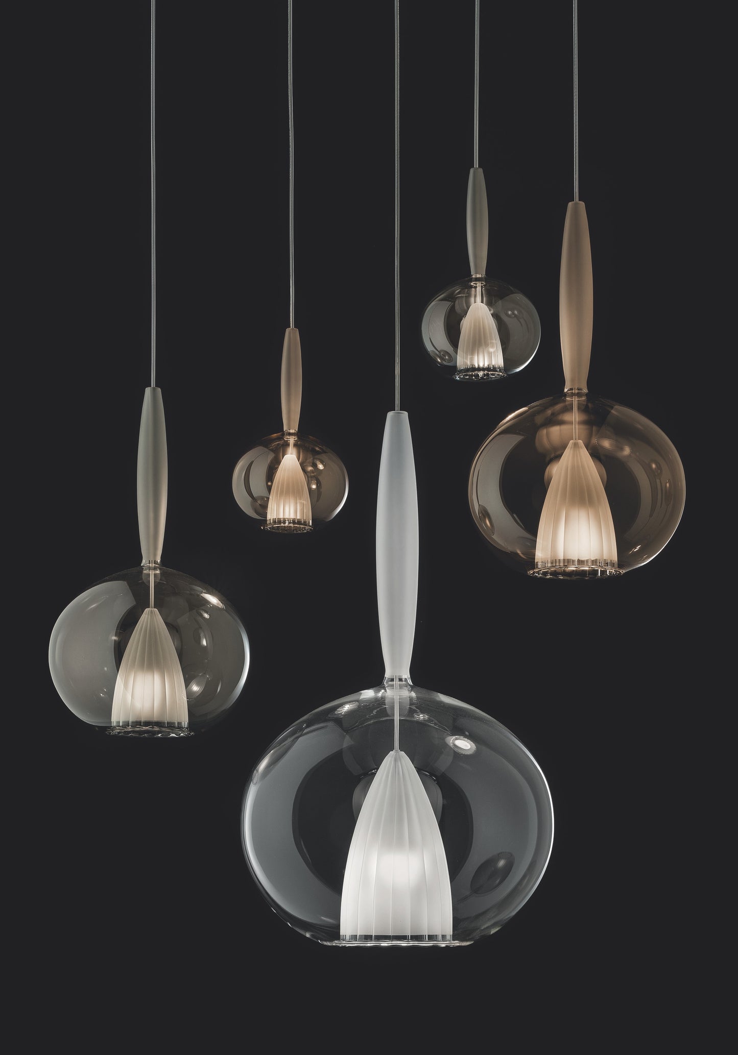 Lampada a sospensione Lynn 3 cristalli Trasparenti